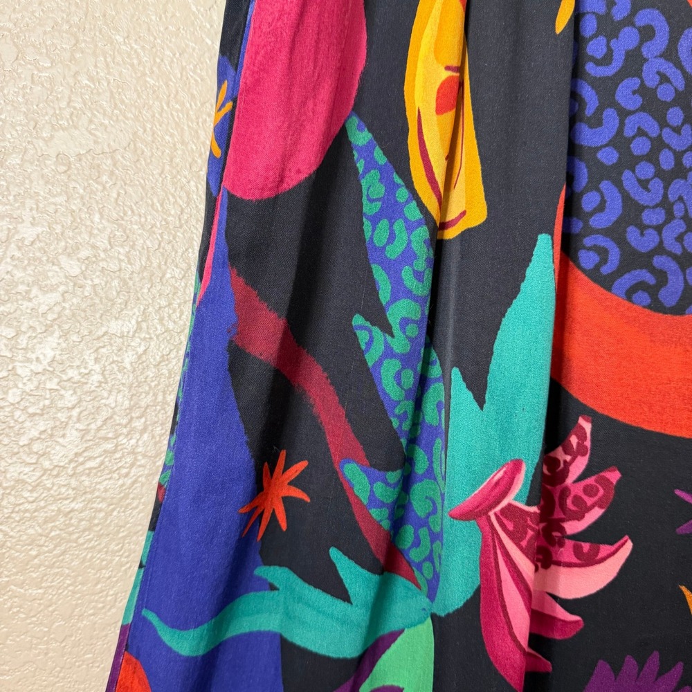 Farm Rio Pants Womens Large Mystic Jungle Wide Leg Tropical Fruit Print Colorful - Picture 12 of 13